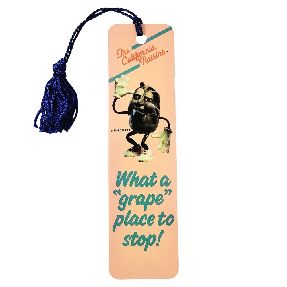 Vintage 80s California Raisins Bookmark- 1988 CALRAB Claymation- Antioch, H-1077
